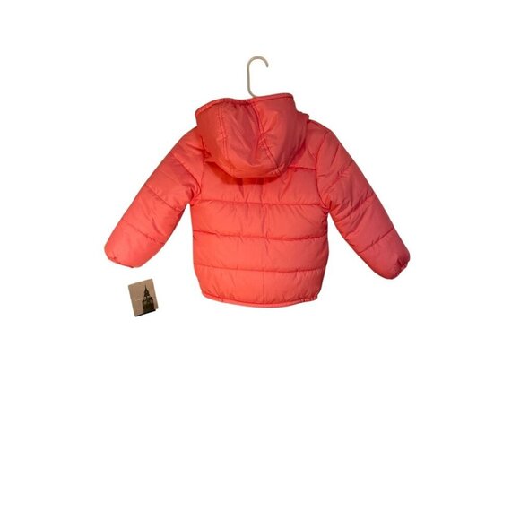 London Fog Girls Coral Hooded Puffer Jacket M/5-6 Fleece Lined Winter Coat NWT - Picture 5 of 6
